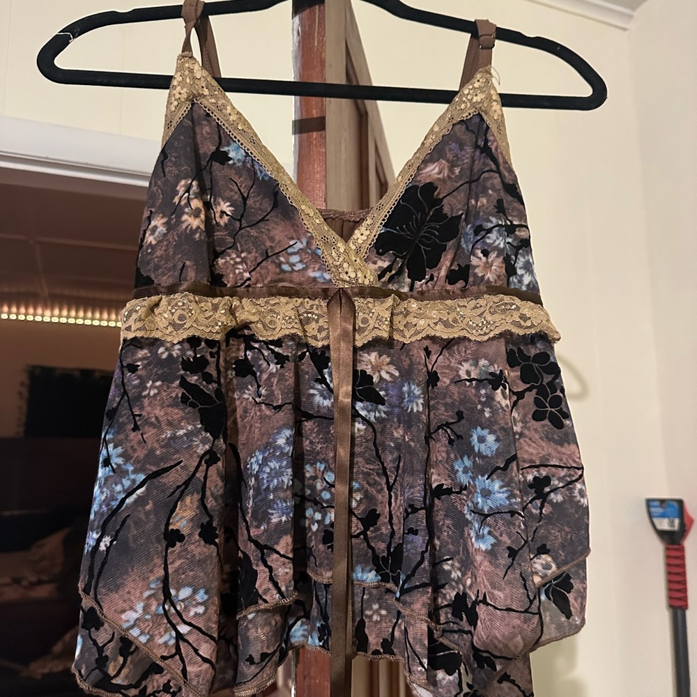Floral Lace Trim Camisole
